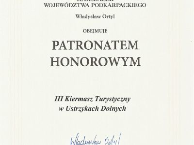 III Kiermasz Turystyczny - Patronat